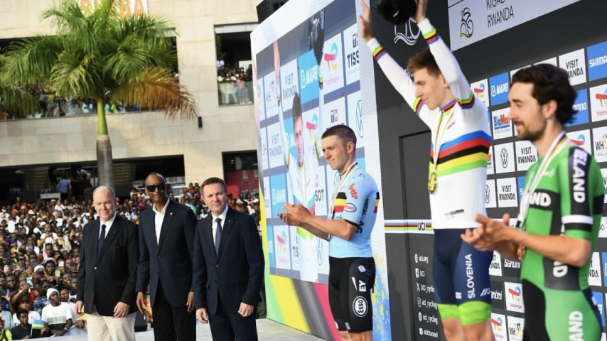 Prince Albert II Attends UCI Cycling Championships in Rwanda