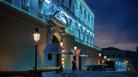 Monaco’s Prince’s Palace Lit Blue for World Drowning Prevention Day