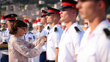 Princess Stéphanie Presents Corps Insignia to Carabinieri Students